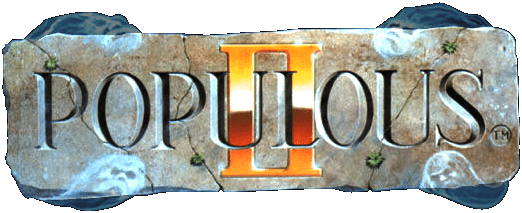 Populous II logo for Super Famicom
